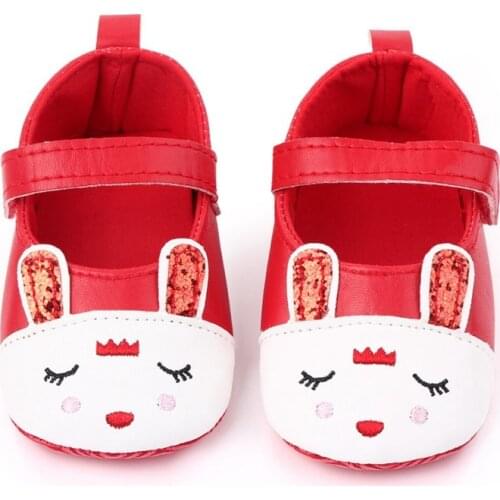Newborn Baby PU Leather Shoes Baby Girl Cartoon Shoes Soft Soled Non-slip Footwear Crib Shoes