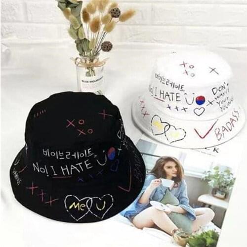 Unisex Beach Sport Bucket Hat Fashion Outdoor Hip Hop Cap Art Graffiti Printed Hats Women 2020 New Mens Fisherman Hat