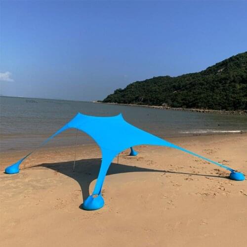 Beach Tent Sun Shade with Sandbags Portable Outdoor Sun Shading Awning Large Sunscreen Outdoor Tent Anti-UV Camping Equipment