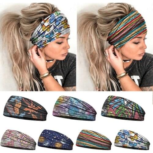 Bohemian Wide Stretch Headbands Women Headwrap Turban Headwear Bandage Hairbands Bandana Wide Headbands Hair Accessories