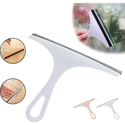 Bathroom Mirror Cleaner With Silicone Blade & Holder Hook Car Glass Shower Squeegee House Cleaning Window Glass Wiper Scraper