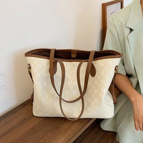 Printed Bags, Womens Bags, Large-capacity Womens Letter Tote Bags, Womens Korean Personality Casual Shoulder Bags, Big Bags