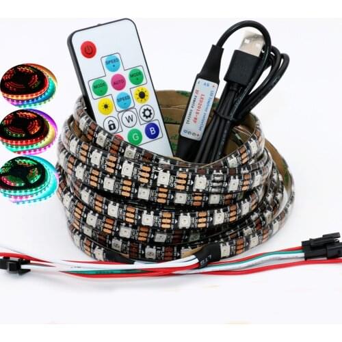 DC5V WS2812B Led Strip Light SMD5050 RGB Chip Driver Smart Lamp Addressable Led Waterproof 30/60/144leds/m With Controller