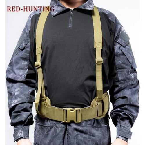 Tactical Molle Combat Waist Padded 1000D Nylon Adjustable Soft Padded Girdle H-shaped Army Special Military Airsoft Waist Belt