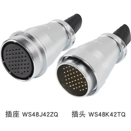 ZHQCN WS48 M48 Waterproof 5Pin 7Pin In-line Cable Wire Power Automotive Connector 20 27 38 42 Pin Male Female Signal Adapter
