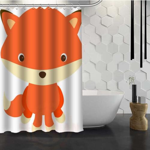Custom The Fox Animal Shower Curtain Waterproof Fabric Shower Curtain for Bathroom WJY1.17