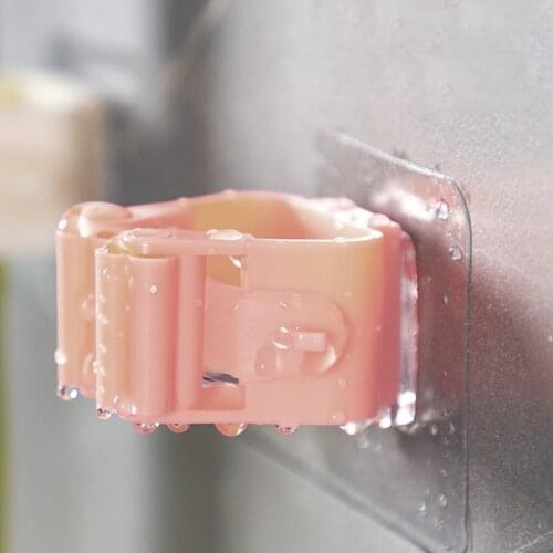 Mop Clip Wall Mounted Mop Rack Mop Shelf Holder Mop Hook Organizer Bathroom Hanger Multifunction Household