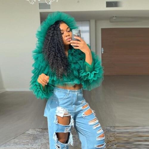 Ropa de mujer Tulle Tiered Top Shirt Women Blouse With Sleeve Hat Fashion Blouse Women Tops Ins