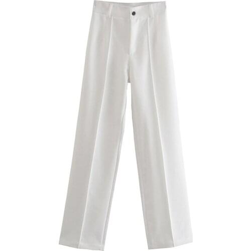 SISHION Chic Women Fashion Office Dress Vintage Straight Pants High Waist Zipper Fly Women Women Trousers SP1405