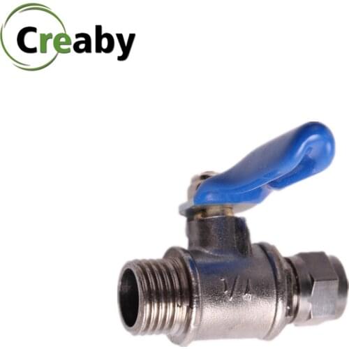 1PC Ball Valve Copper 1/4" Thread Male to 6/8/10mm Tube Quick Connect RO Reverse Osmosis