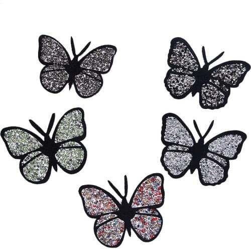 10 Pcs 9*6.8 Cm Sequin Crystal Handmade Nail Beads Butterfly Cloth DIY Accessories Clothing Shoes And Hats Decoration