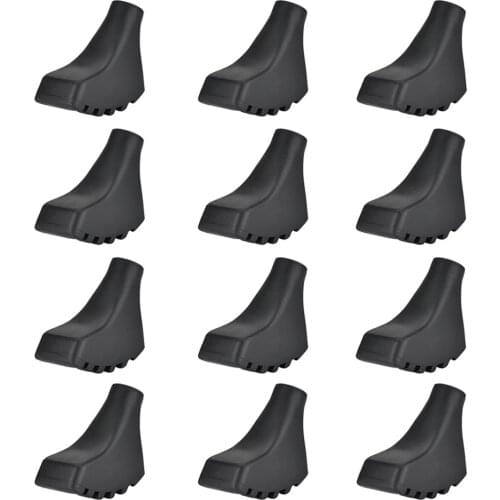 12Pcs/Set Nordic Walking Pole Pads Anti-slip Trekking Poles Protectors Outdoor Replacement Cane Cap
