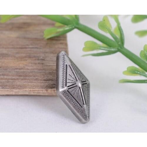 16*8mm Silver DIAMOND SHAPED Rivet Studs Snap DIY Leathercraft Conchos Decor