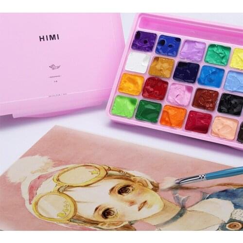 18/24 Color 30ml Professional Gouache Watercolor Paint Set Jelly Cup Design Children Students Beginners Painting Art Supplies
