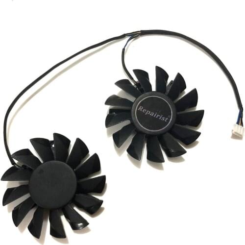2pcs/Set 75mm DC 12V 0.35A 4Pin Dual Fan as Replacement For MSI Twin Frozr III Graphics Video Card Cooling