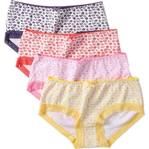 4PCS Sexy Women Panties Soft Floral Lace Decorate Seamless Cotton Underwear Female Intimates Fast Shipping