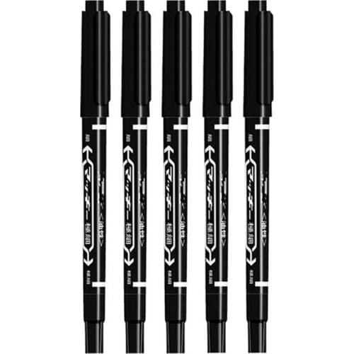 5pcs Lot Black Blue Red Fineliner Drawing Painting Marker Dual Tip Art Marker Watercolor Dual Brush Writing Pen