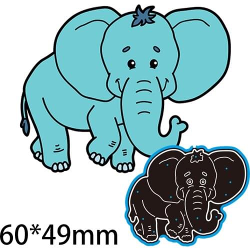 60*49mm Festival Cute Cartoon Elephant New Cutting Dies Scrapbook Decoration Embossing Paper Craft Album Card Punch Knife Mold