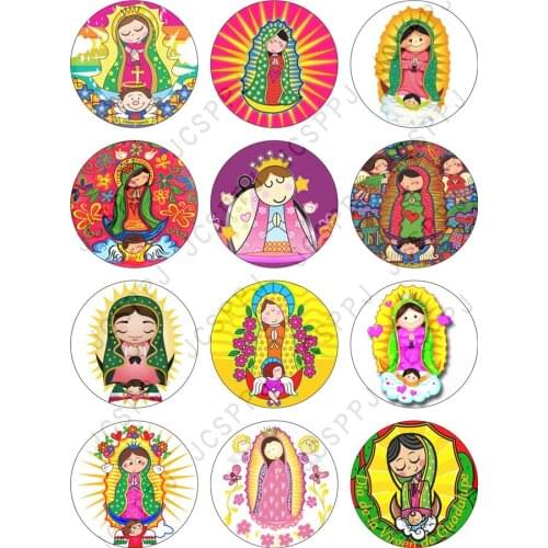 8~40mm Glass Cabochone Faith Pattern Necklace Bracelet Ring DIY Jewelry Making Accessories Can be customized by drawing