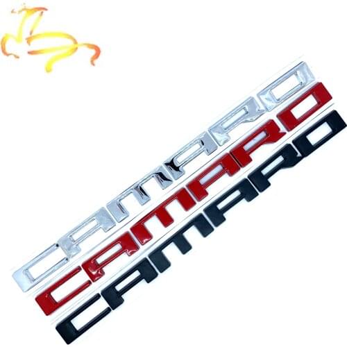 Car Side Wing Fender Emblem CAMARO Letters Badge Body 3D Sticker Auto Door Rear Trunk Decal Flag For Chevrolet Chevy SS ZL1 Z28