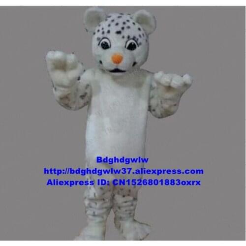 White Snow Leopard Snow Panther Ounce Panthera Uncia Mascot Costume Adult Character Live-dressed Leaflet Distribution zx1320