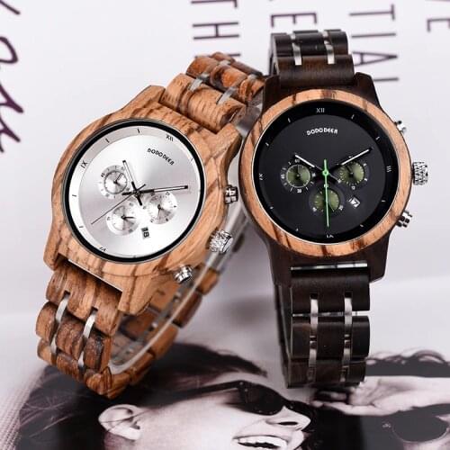 DODO DEER Fashion Wooden Women Watches Ladies часы женские Lovers Quartz Stopwatch Female Date Display Gifts in Bamboo Box