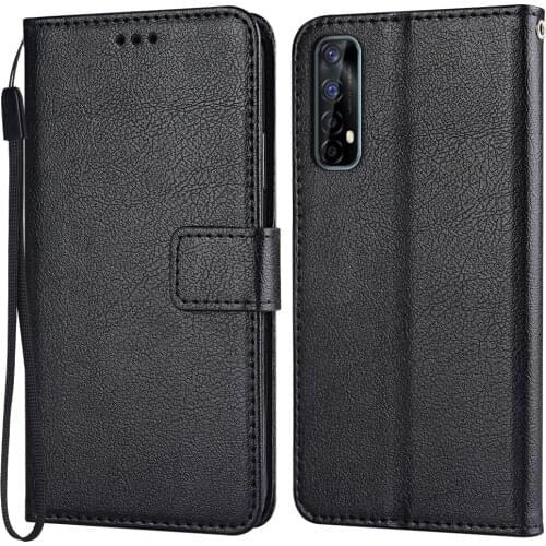 Flip Wallet PU Leather Case For Realme Narzo 20 Pro RMX2161 Funda Stand Business Phone Holster Stripe Protect Cover