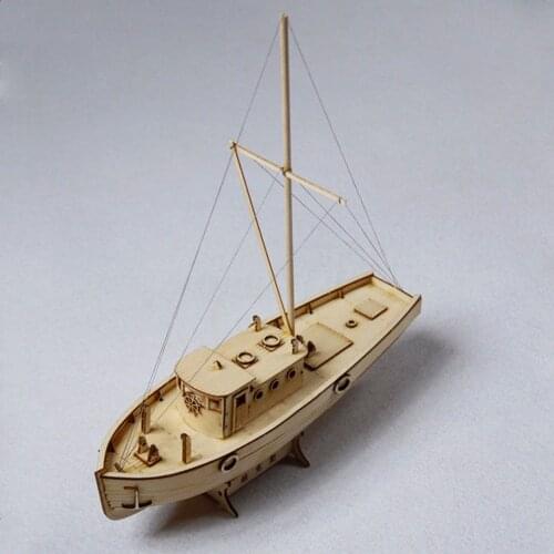 1/30 Scale Wooden Cutting Sailing Boat Assembly Model Kit Children DIY Model Building Ship Sailboat Toys Desk Decoration