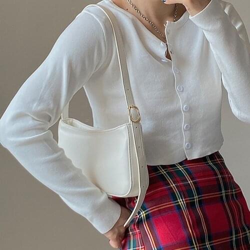 Designer White Baguette Bag Brand Elegant Vintage Armpit Bag Tote Luxury Women Leather Handbags Simple Underarm Shoulder Bags