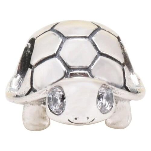 DoDoFly Genuine 925 sterling silver Shiny little animal turtle charms fit original bracelet DIY Jewelry