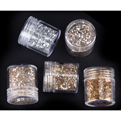 Nail Art Glitter 1 Jar/Box 10ml Nail Pink Rose Mix Color Mix Nail Glitter Powder Sequins Powder For Gel Nail Decoration