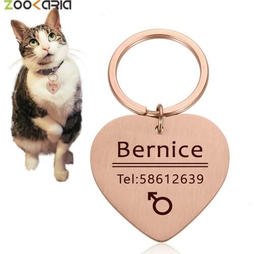 Personalized Collar Accessories Dog ID Tags Stainless Steel Pet ID Tags for Cats and Dogs Dog Tag Engraved Tel Sex NameTag