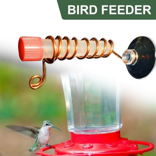 Hummingbird Feeder Suspended Long Tube Red Convenient Beautiful Birds Feeder E7