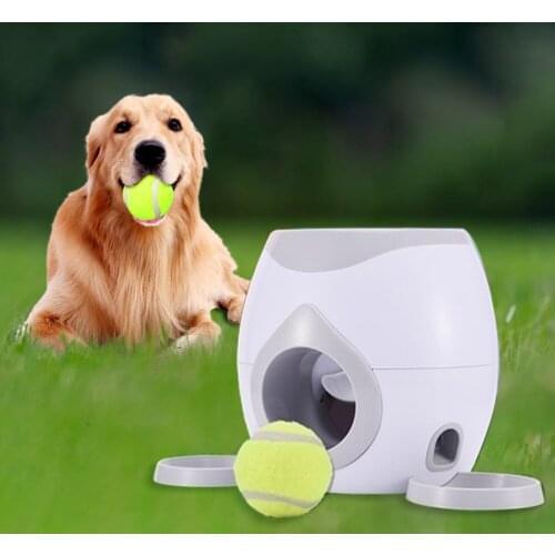 Creative Automatic Pet Feeder Fetch Tennis Ball Launcher Dog Training Toys Interactive Throwing Ball Machine