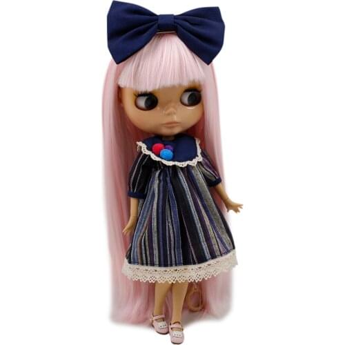 ICY DBS Blyth doll 1/6 BJD Pink soft straight hair with bangs tan skin for girl toy DIY special offer BL2352