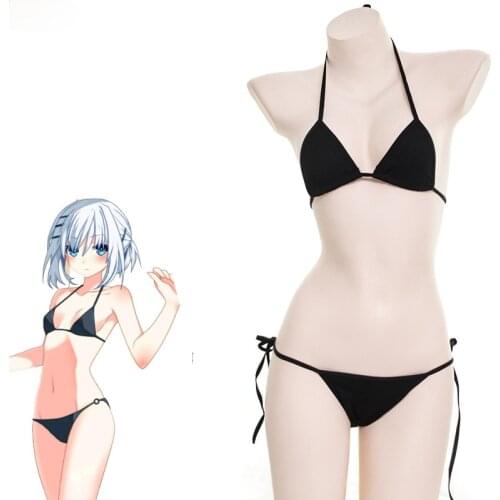Japanese Anime DATE A LIVE Tobiichi Origami Bikini Swimsuit Costume Summer Beach Student Girl Swimwear Uniform Cosplay
