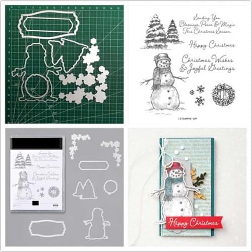Snowman Metal Cutting Dies and Stamps for DIY Scrapbooking Photo Album Decorative Embossing DIY Paper Cards Cut Die 2021