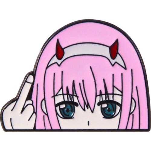 Anime DARLING in the FRANXX ZERO TWO 02 CODE:002 Cartoon Cute Enamel Alloy Clothes Lapel Badge Brooch Pin Jewelry Accessories