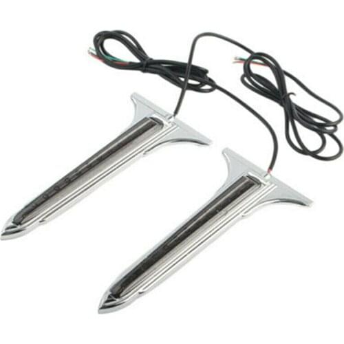 Motorcycle Chrome Saddlebag Side LED Tail Brake Light Saddle Bag For Harley Touring Road Glides Models