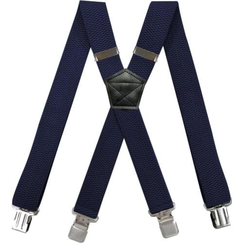 3.5*120cm Mens Braces X-shaped Corn Grain Stretch Wide Suspenders Black Hook Buckle 4 Clip Straps Male Jockstrap