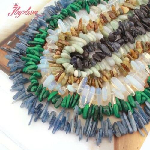 Natural Kyanite Garnet Cordierite Malachite 8-12x13-16mm Stick Irregular Spacer Stone Beads For Necklace Jewelry Strand 15"