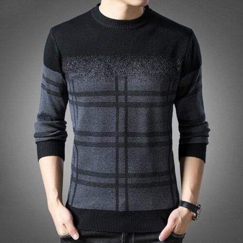 2020 New Fashion Sweater Mens Pullovers Thick Slim Fit Jumpers Knitwear Woolen Winter Korean Style Casual Clothing Men