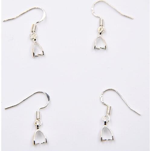 Wholesale 50PCS 925 Jewelry Findings Pinch Bail Soft 925 Sterlling Silver Hook Earring Earwire For Crystal Stones FY-25