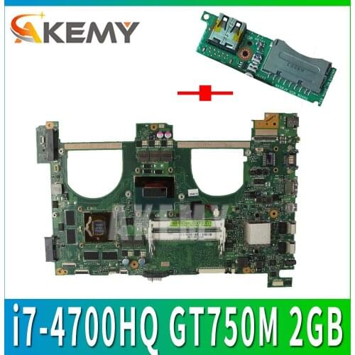 Send board+with i7-4700HQ GT750M 2GB N550JV Motherbord for ASUS G550JK N550JK N550JV G550JV G550J N550J N550JX laptop Mainboard