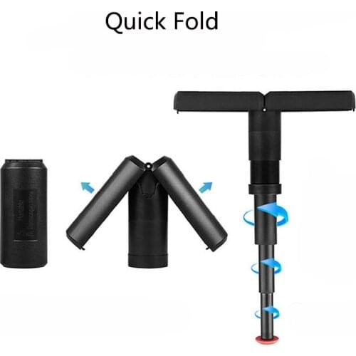 Portable Folding Seat Walking Stick Cane Adjustable Height Teliscopic Stool ABS 70CM Black Load Capacity 220lb