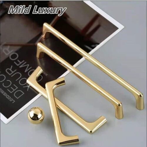 Simple Modern Gold Furniture Handle 96mm Drawer Knob 128mm Kitchen Door Handle Pearl Black Round Knob Bubble Knob