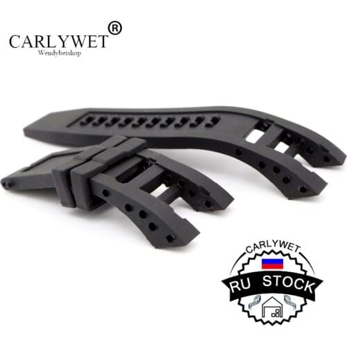 CARLYWET RU STOCK New Style Men Women Black Strap Silicone Rubber Replacement Watch Band Belt Special Popular