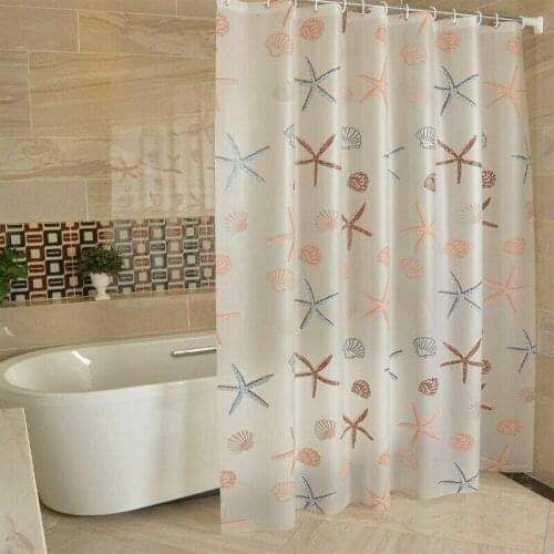 Luxury Modern Bathroom Shower Starfish Extra Long Curtain Waterproof Shower Curtains rideau de douche