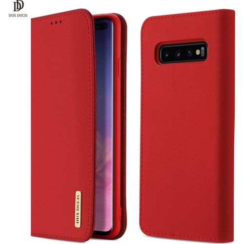 For Samsung Galaxy S10 Plus DUX DUCIS Wish Series Luxury Case Flip Cover with card Slot Sturdy Stand Support Wireless Charging