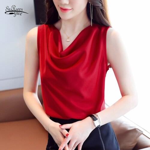 Sexy Women Tops 2020 Summer Sleeveless Clothes Solid Stain Blouse Ruffled White Shirt Slim Streetwear Tops Blusas 9545